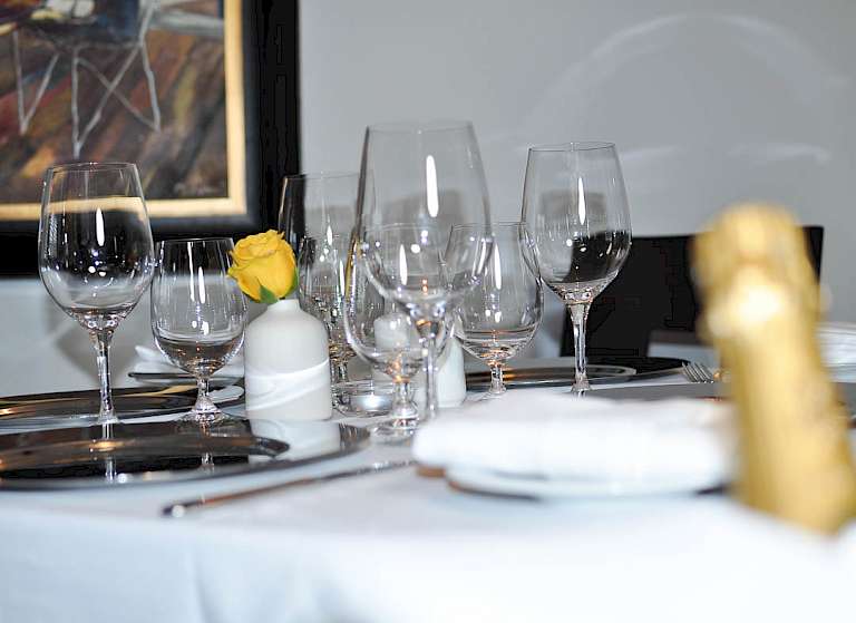 Tables are pre-set with upscale materials